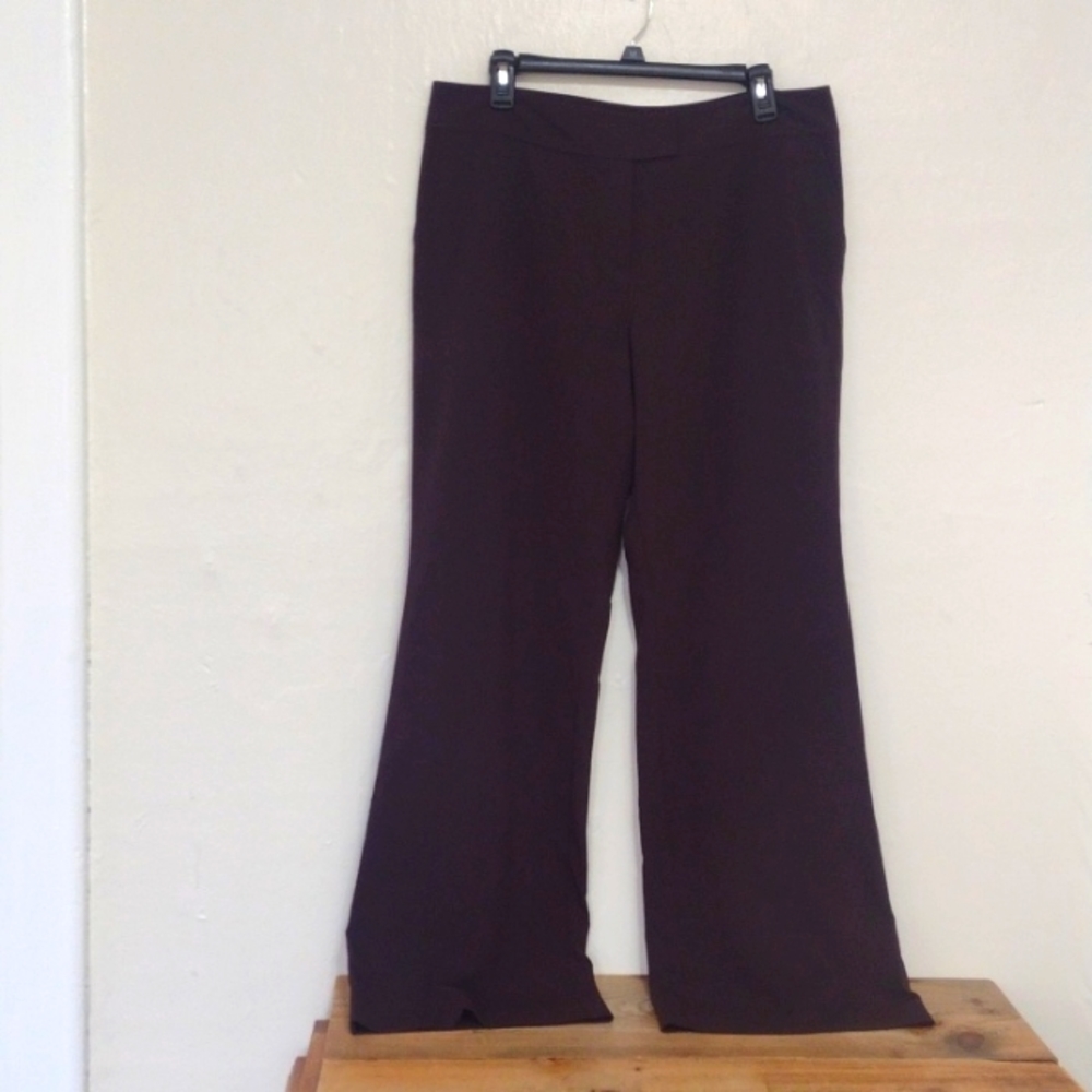 J Jill Stretch Brown High Waisted Wide Leg Pants Size 14